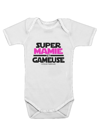  Super mamie et gameuse voor Baby short sleeve onesies