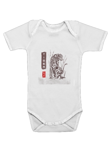  Tiger Japan Watercolor Art voor Baby short sleeve onesies