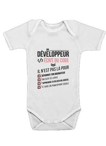  Un developpeur ecrit du code Stop voor Baby short sleeve onesies