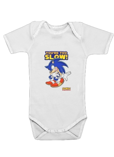  You're Too Slow - Sonic voor Baby short sleeve onesies