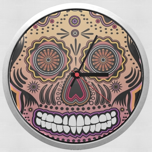  sugar skull , multicolor voor Wandklok