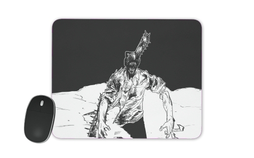  chainsaw man black and white voor Mousepad