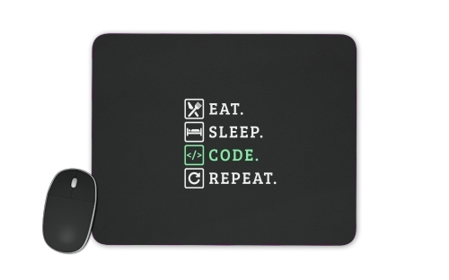  Eat Sleep Code Repeat voor Mousepad