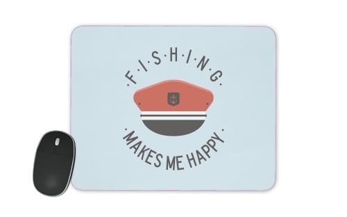  Fishing makes me happy voor Mousepad