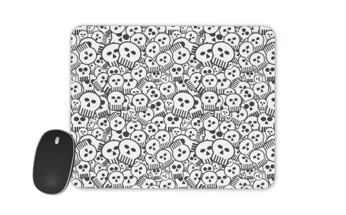  toon skulls, black and white voor Mousepad