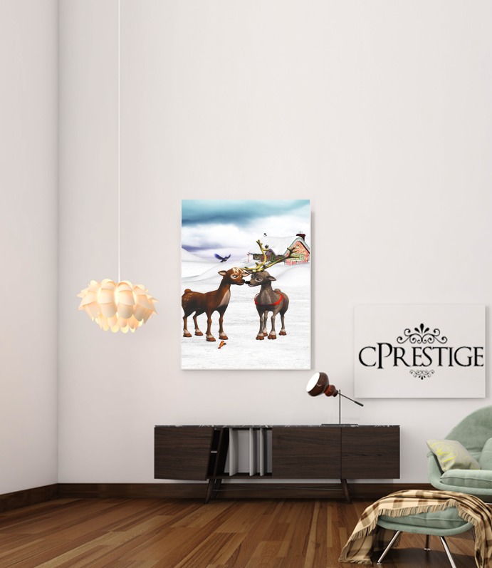  Reindeers Love voor Bericht lijm 30 * 40 cm