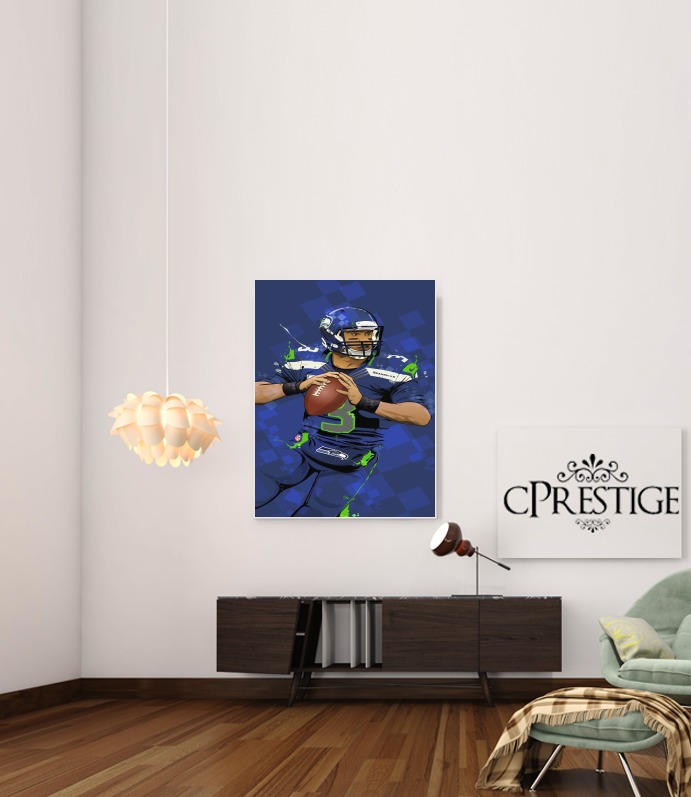  Seattle Seahawks: QB 3 - Russell Wilson voor Bericht lijm 30 * 40 cm