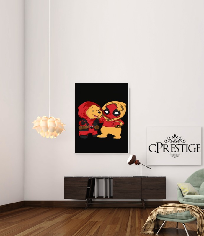  Winnnie the Pooh x Deadpool voor Bericht lijm 30 * 40 cm