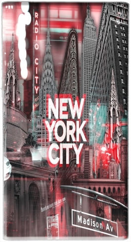  New York City II [red] voor draagbare externe back-up batterij 5000 mah Micro USB