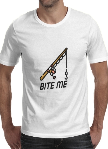  Bite Me Fisher Man voor Mannen T-Shirt