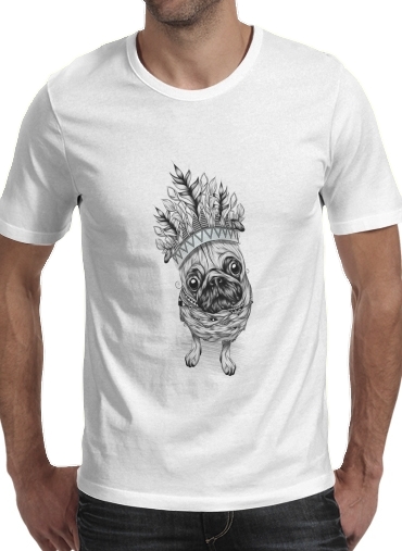  Indian Pug voor Mannen T-Shirt