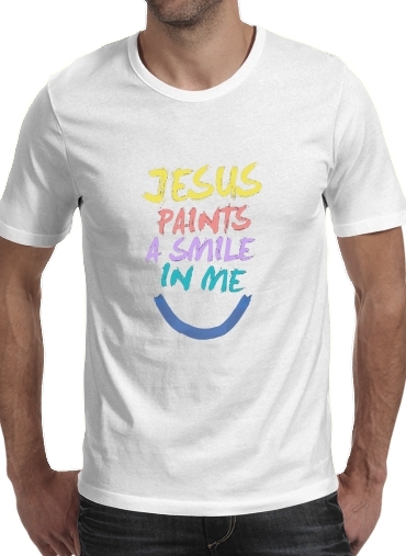  Jesus paints a smile in me Bible voor Mannen T-Shirt