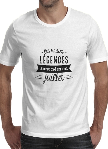  Les vraies legendes sont nees en juillet voor Mannen T-Shirt