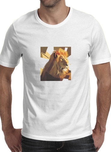  Lion Geometric Brown voor Mannen T-Shirt