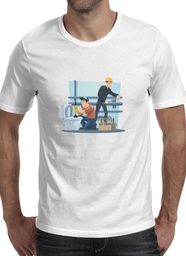  Plumbers with work tools voor Mannen T-Shirt