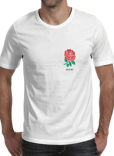  Rose Flower Rugby England voor Mannen T-Shirt