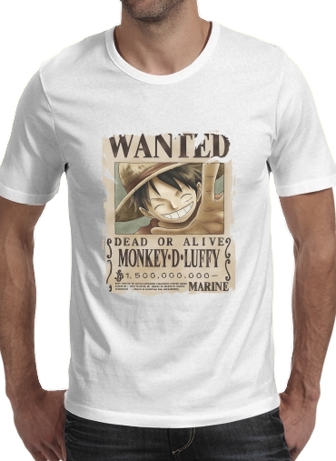  Wanted Luffy Pirate voor Mannen T-Shirt