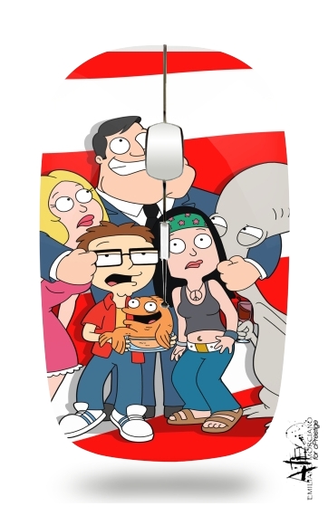  American Dad USA Mashup voor Draadloze optische muis met USB-ontvanger