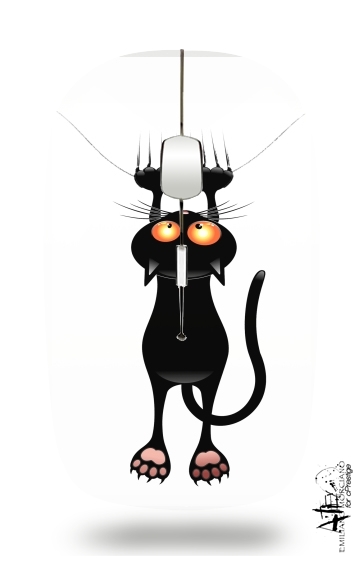  Black Cat Cartoon Hang voor Draadloze optische muis met USB-ontvanger