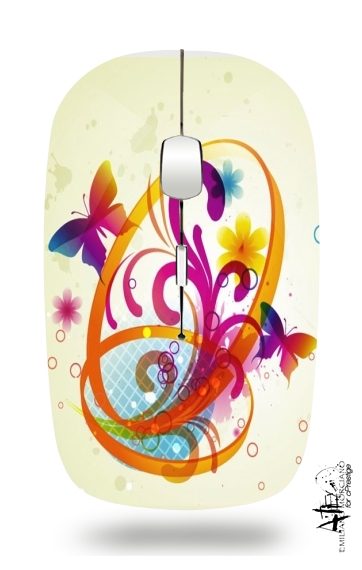  Butterfly with flowers voor Draadloze optische muis met USB-ontvanger