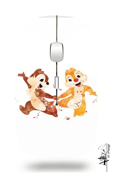  Chip And Dale Watercolor voor Draadloze optische muis met USB-ontvanger