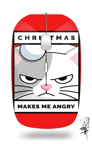 Christmas makes me Angry cat voor Draadloze optische muis met USB-ontvanger