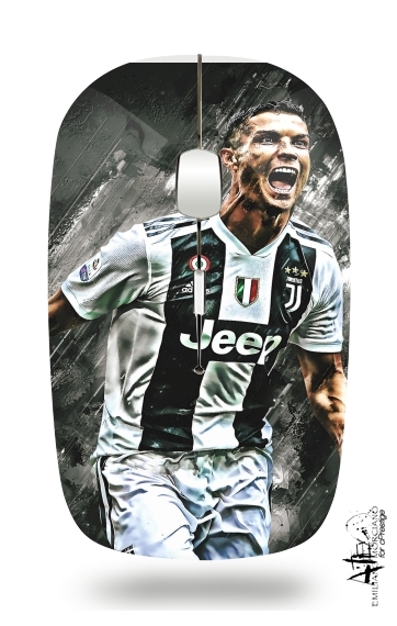  Cr7 Juventus Painting Art voor Draadloze optische muis met USB-ontvanger