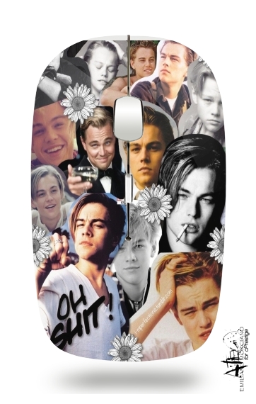  Dicaprio Fan Art Collage voor Draadloze optische muis met USB-ontvanger