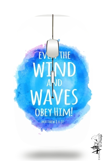  Even the wind and waves Obey him Matthew 8v27 voor Draadloze optische muis met USB-ontvanger