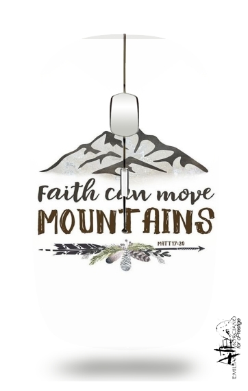  Faith can move montains Matt 17v20 Bible Blessed Art voor Draadloze optische muis met USB-ontvanger