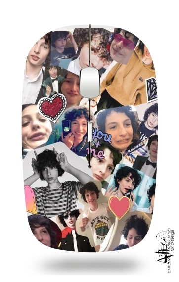  Finn wolfhard fan collage voor Draadloze optische muis met USB-ontvanger