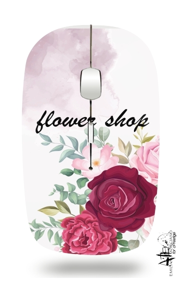  Flower Shop Logo voor Draadloze optische muis met USB-ontvanger