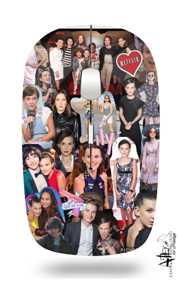  Millie Bobby Brown collage voor Draadloze optische muis met USB-ontvanger