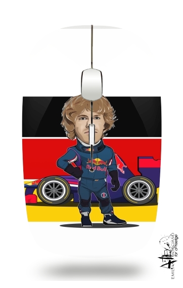  MiniRacers: Sebastian Vettel - Red Bull Racing Team voor Draadloze optische muis met USB-ontvanger