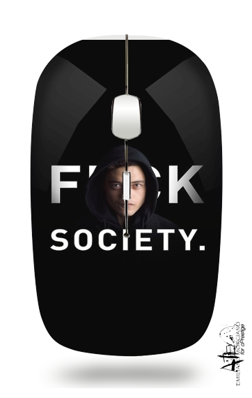  Mr Robot Fuck Society voor Draadloze optische muis met USB-ontvanger