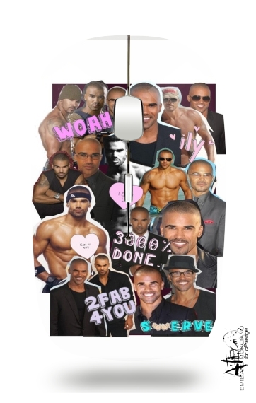  Shemar Moore collage voor Draadloze optische muis met USB-ontvanger