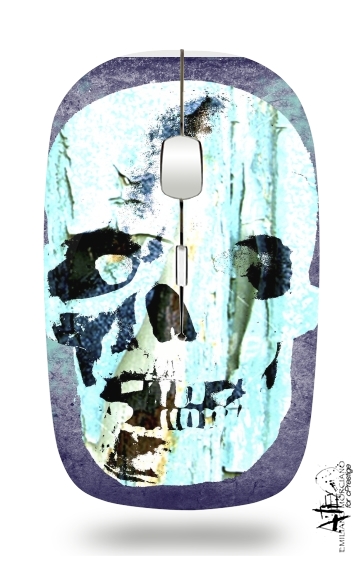  Vintage Blue Skull voor Draadloze optische muis met USB-ontvanger