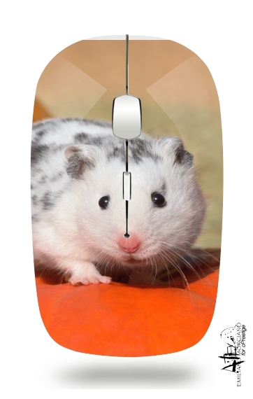  White Dalmatian Hamster with black spots  voor Draadloze optische muis met USB-ontvanger