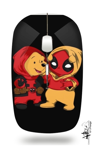  Winnnie the Pooh x Deadpool voor Draadloze optische muis met USB-ontvanger