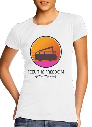  Feel The freedom on the road voor Vrouwen T-shirt