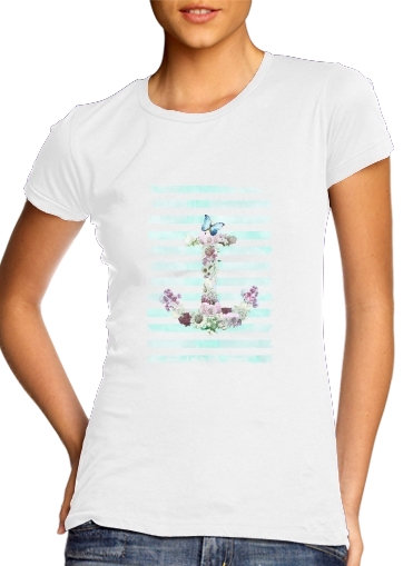  Floral Anchor in mint voor Vrouwen T-shirt