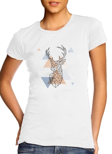  Geometric head of the deer voor Vrouwen T-shirt