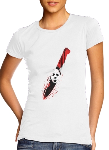  Hell-O-Ween Myers knife voor Vrouwen T-shirt