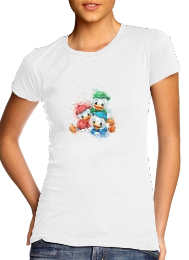  Huey Dewey and Louie watercolor art voor Vrouwen T-shirt