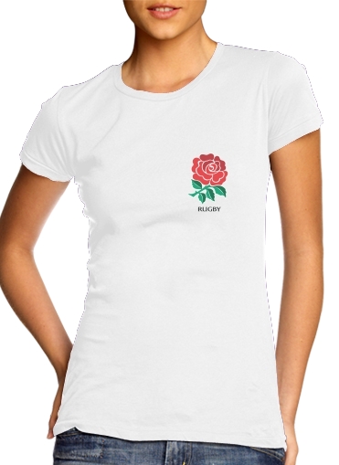  Rose Flower Rugby England voor Vrouwen T-shirt