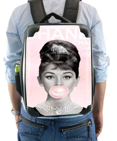  Audrey Hepburn bubblegum voor Rugzak