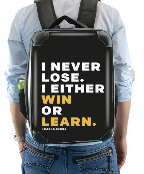  i never lose either i win or i learn Nelson Mandela voor Rugzak