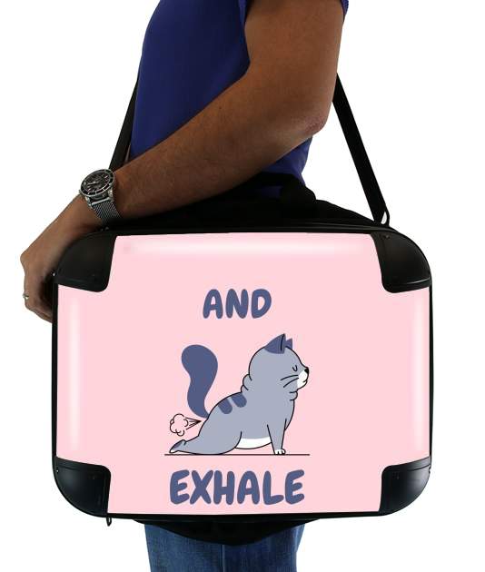  Cat Yoga Exhale voor Laptoptas