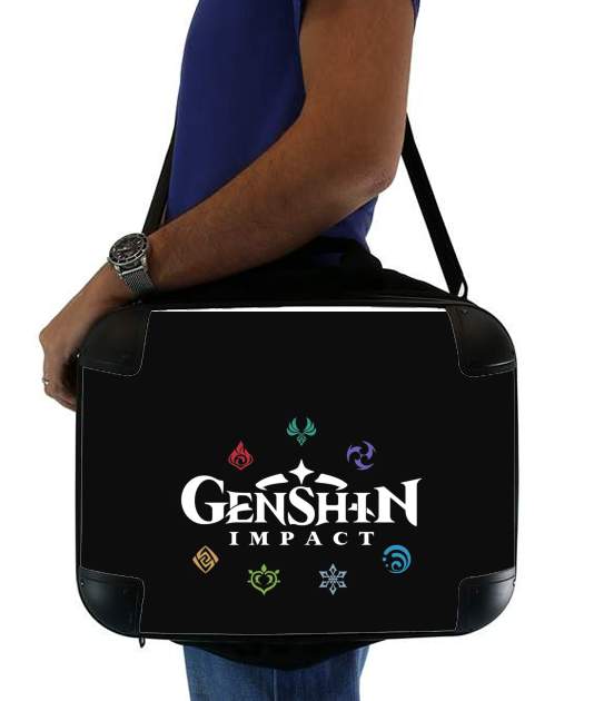  Genshin impact elements voor Laptoptas