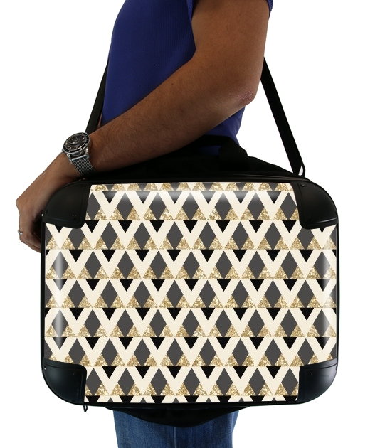  Glitter Triangles in Gold Black And Nude voor Laptoptas